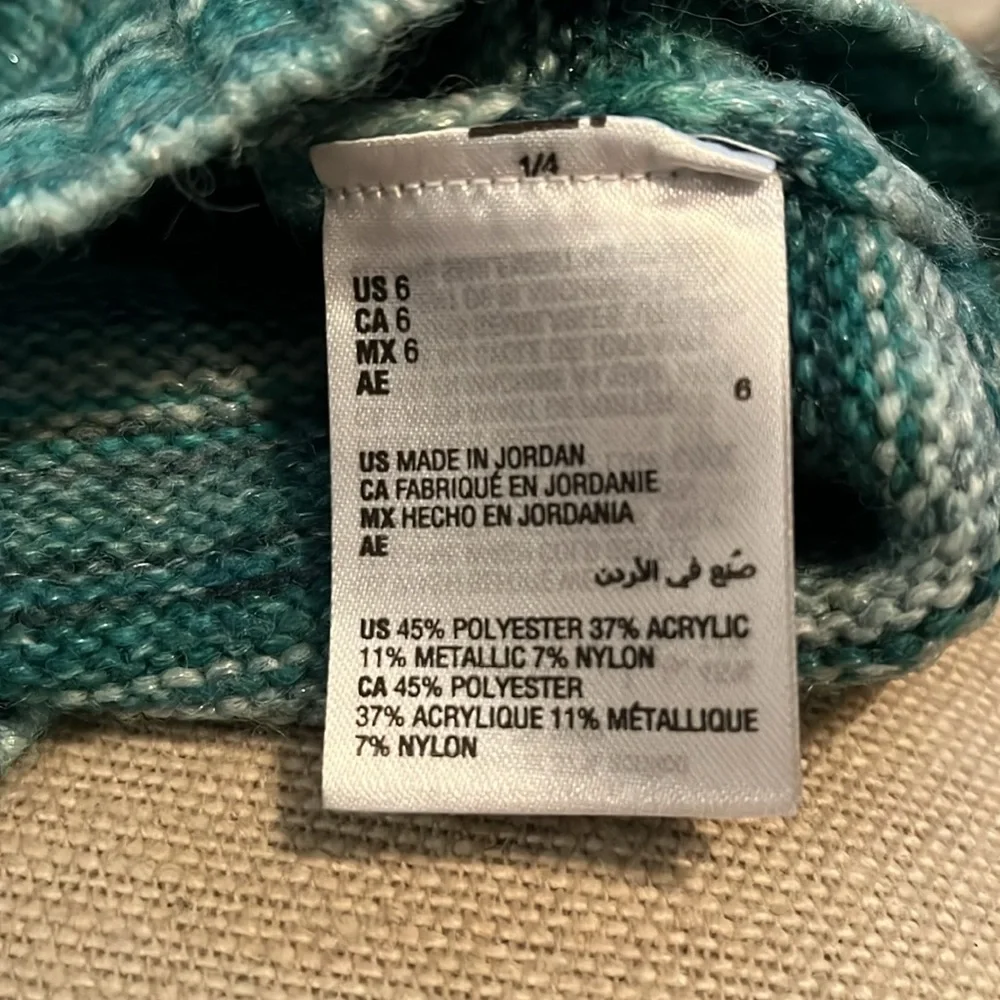 Little Girls Ocean Pine Space-Dyed Mock-Neck Sweater/NWT/6